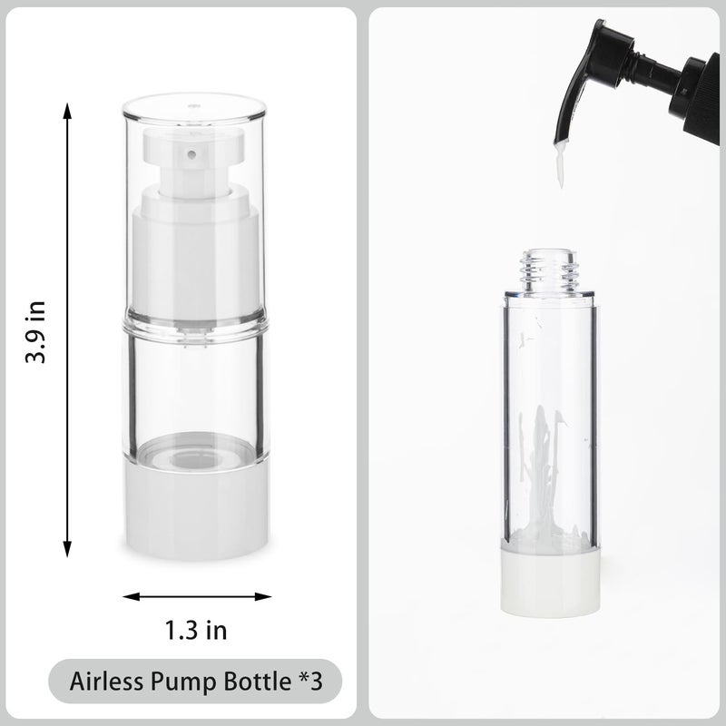 IFDGCTK 0.5OZ/15ML Clear Airless Pump Bottles  Lotion Dispenser Travel with Pump  Vacuum Plastic Travel Size Lotion Bottle for Foundation  Creams  Cosmetic(3 Pack) - Image 2